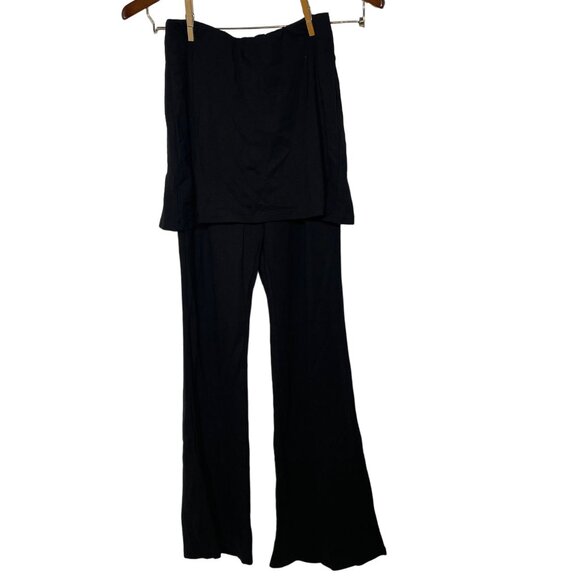 OGL Effortless Skirted Flare Leg Pants Black Sz MED Stretch Neutral Modest - Picture 4 of 9